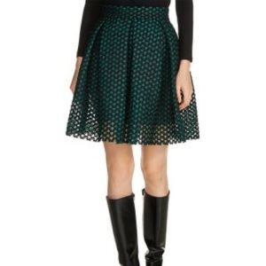 MAJE Mesh green and black skirt